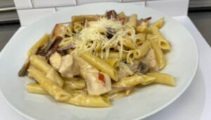 Photo of Chicken Carbonara, noodles, cheese and chicken